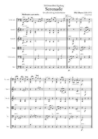 Serenade for cello and strings (by Ole Olsen) (arr. A-Minor Production)