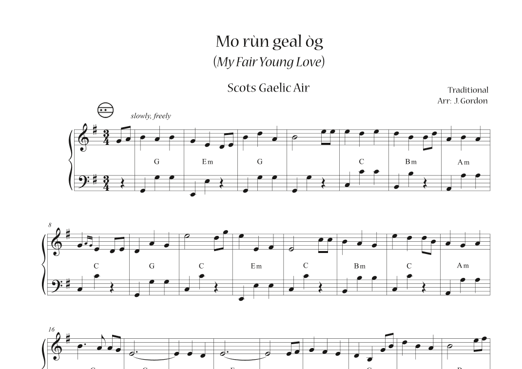 Mo rùn geal òg  (My Fair Young Love) (arr. Julia Gordon)