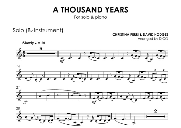 A Thousand Years (arr. Dico)