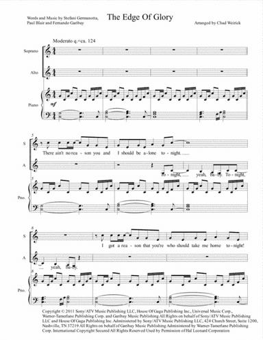 The Edge Of Glory (arr. Chad Weirick)
