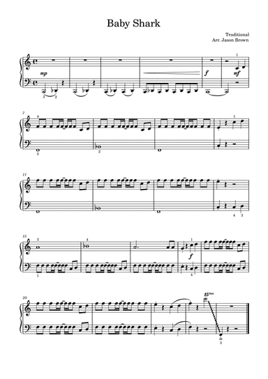 Baby Shark (Level 2) (arr. Jason Brown)