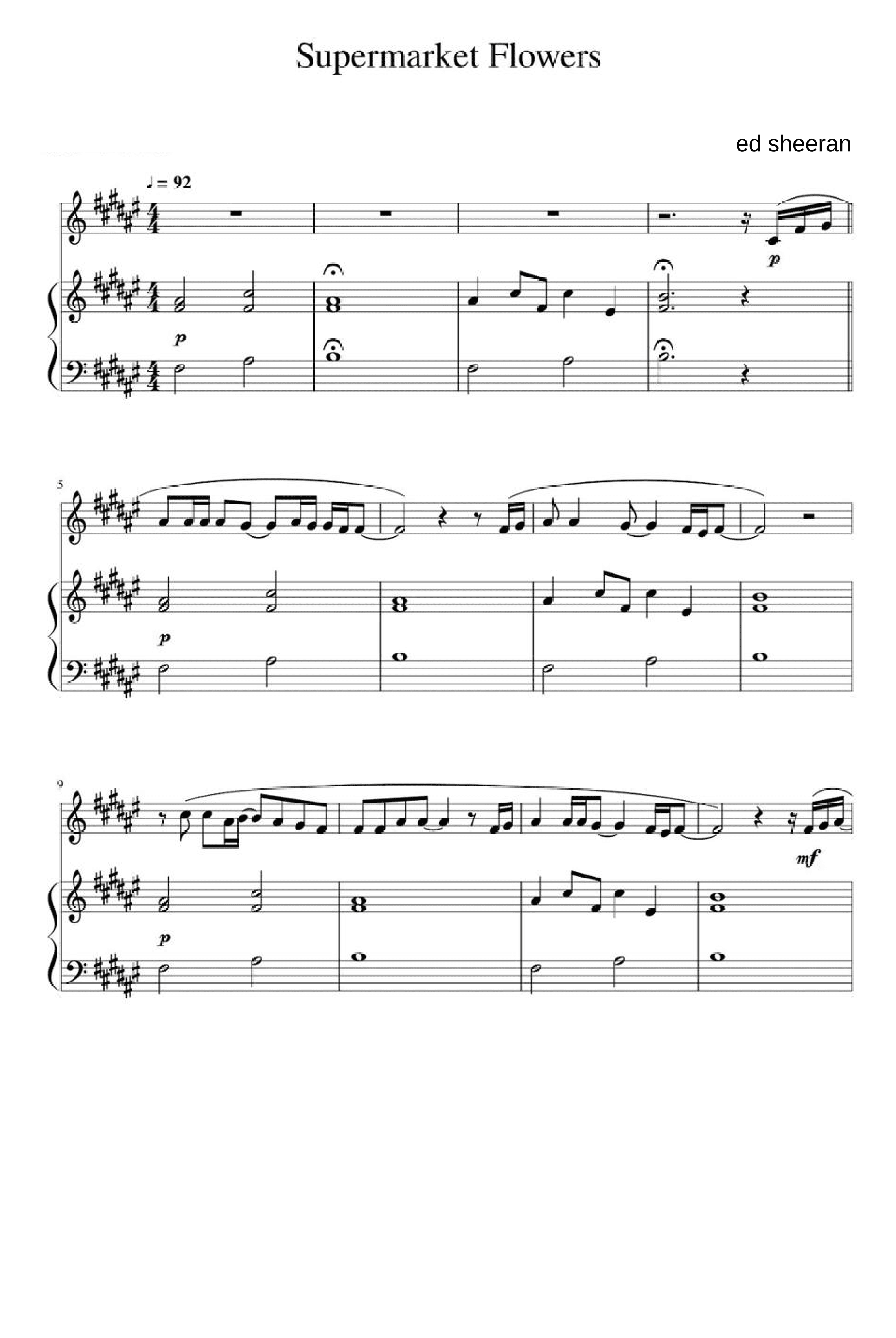 Supermarket Flowers (arr. Ed Sheeran)