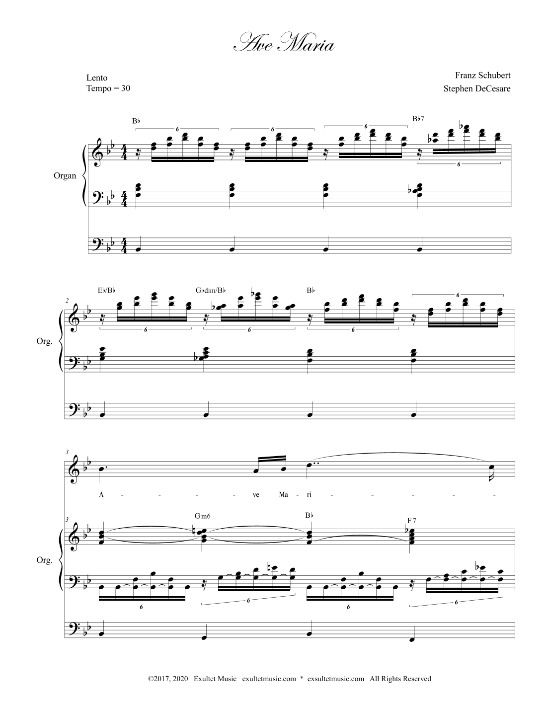 Ave Maria (Spanish Lyrics - High Voice - Organ Accompaniment) (arr. Stephen DeCesare)