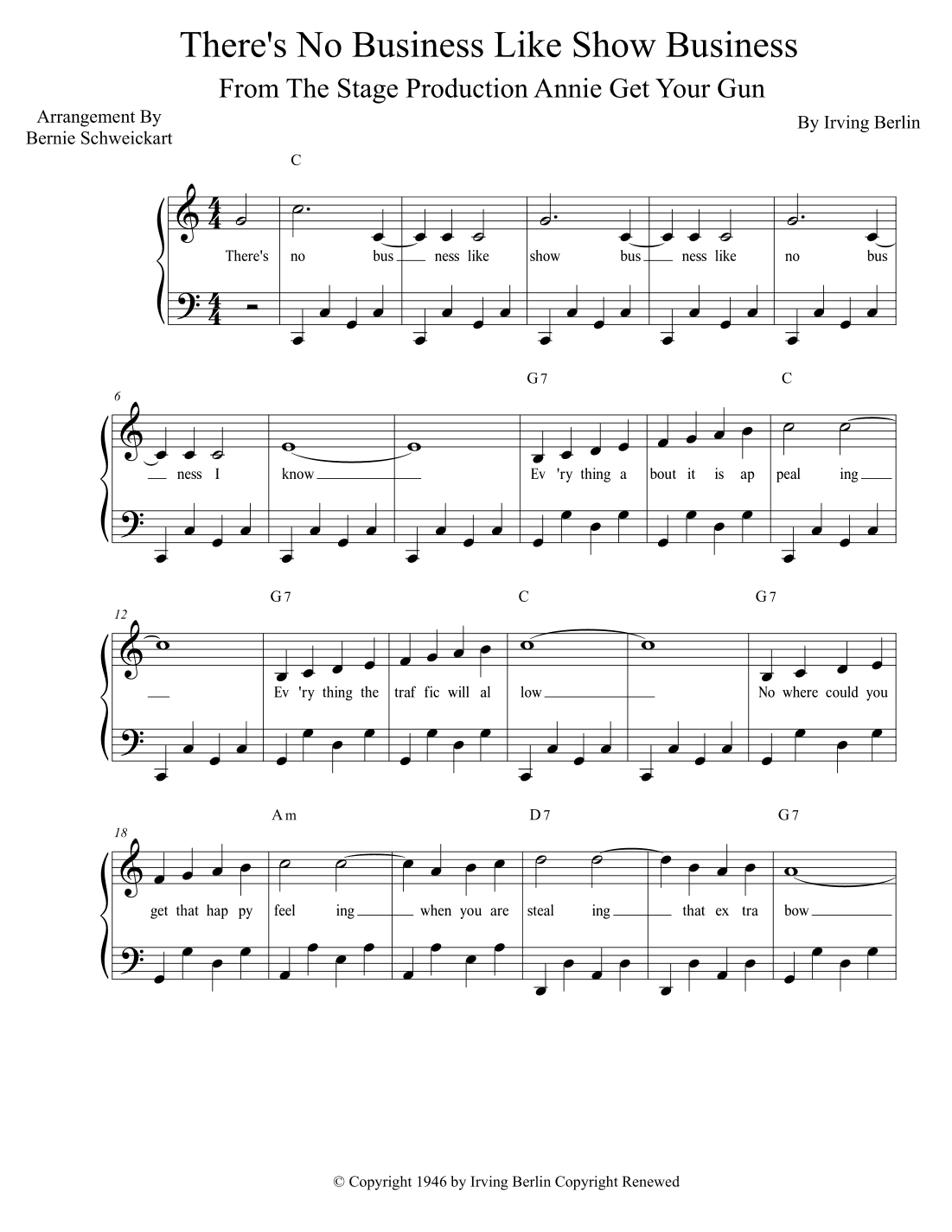 There's No Business Like Show Business (arr. Bernie Schweickart)