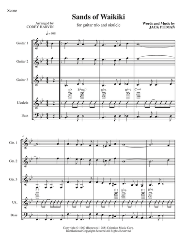 Sands Of Waikiki (arr. Corey Harvin)