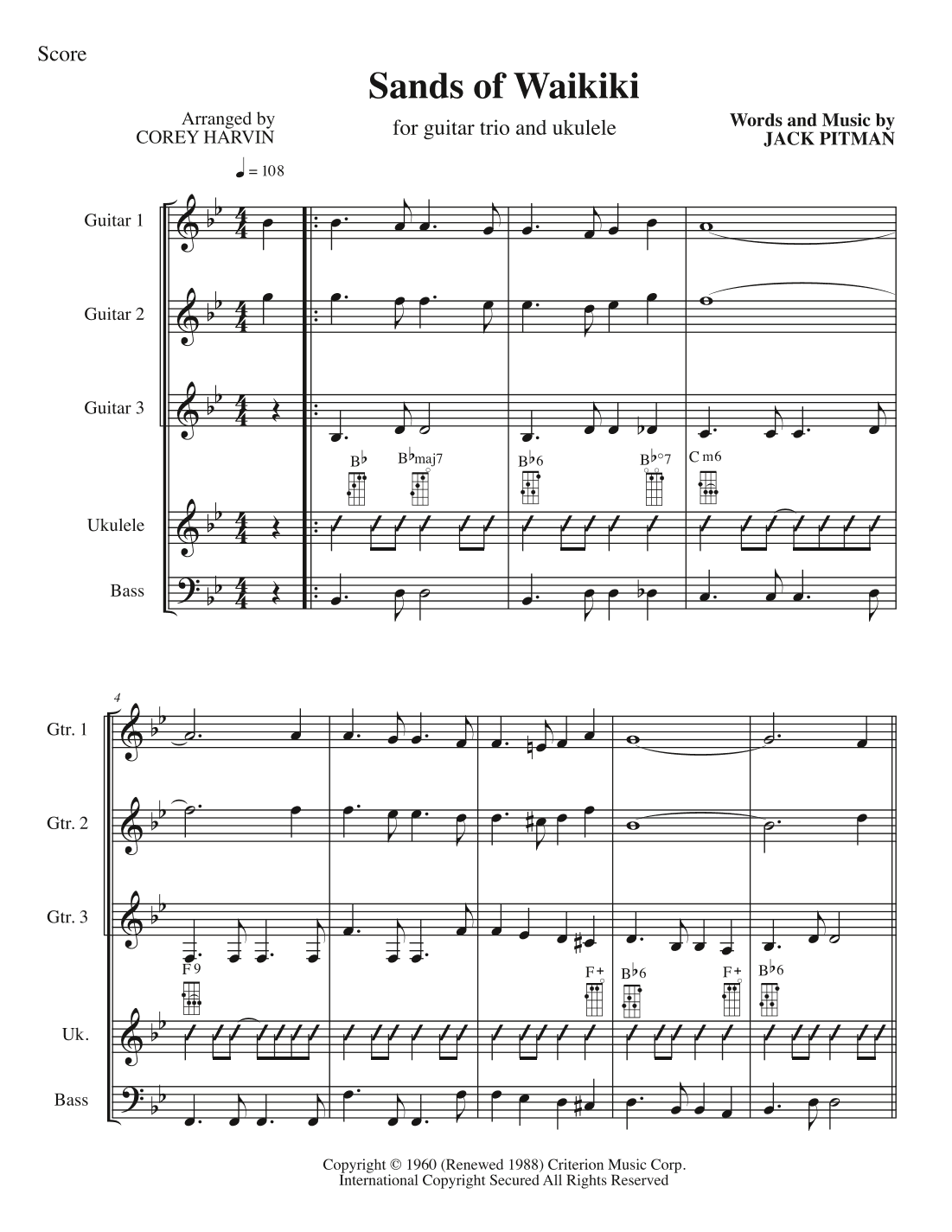 Sands Of Waikiki (arr. Corey Harvin)