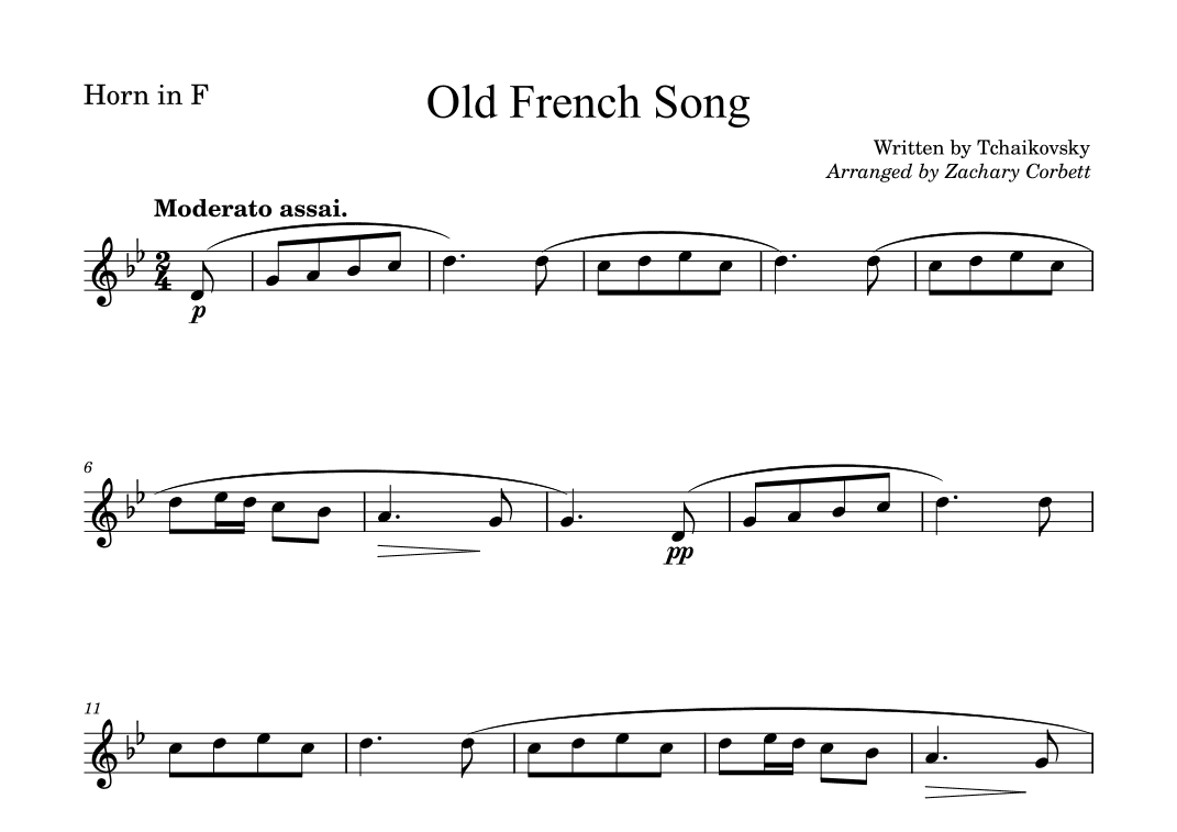 Old French Song (arr. Zachary Corbett)
