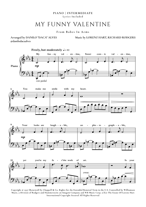 My Funny Valentine (arr. Danilo "Daca" Alves)