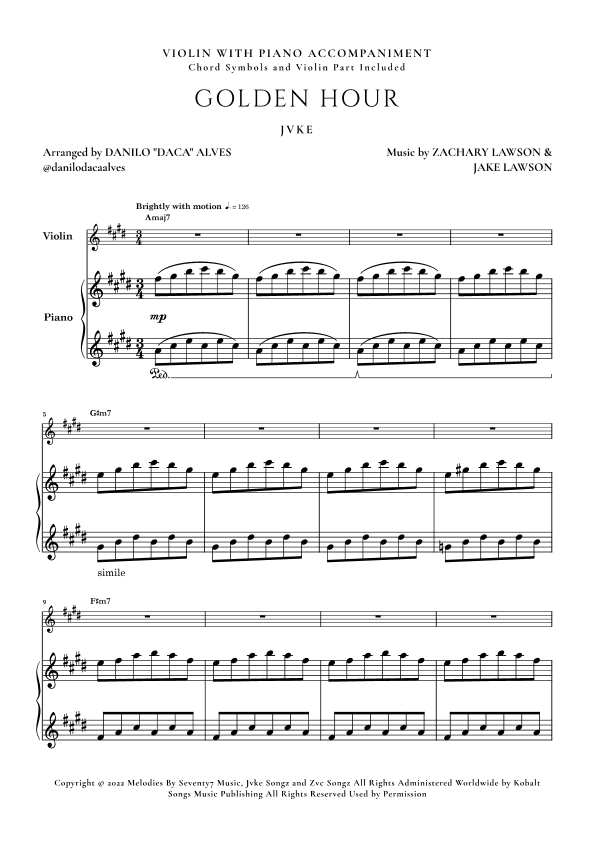Golden Hour (arr. Danilo "Daca" Alves)