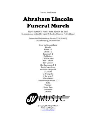 Abraham Lincoln Funeral March for Concert Band (arr. Jari Villanueva)