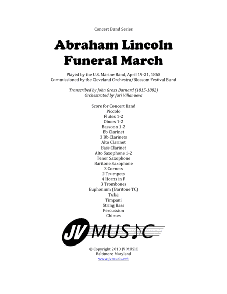 Abraham Lincoln Funeral March for Concert Band (arr. Jari Villanueva)