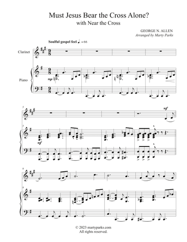 Must Jesus Bear the Cross Alone? (Clarinet-Piano) (arr. Marty Parks)