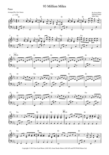 93 Million Miles (arr. Alex Souza)