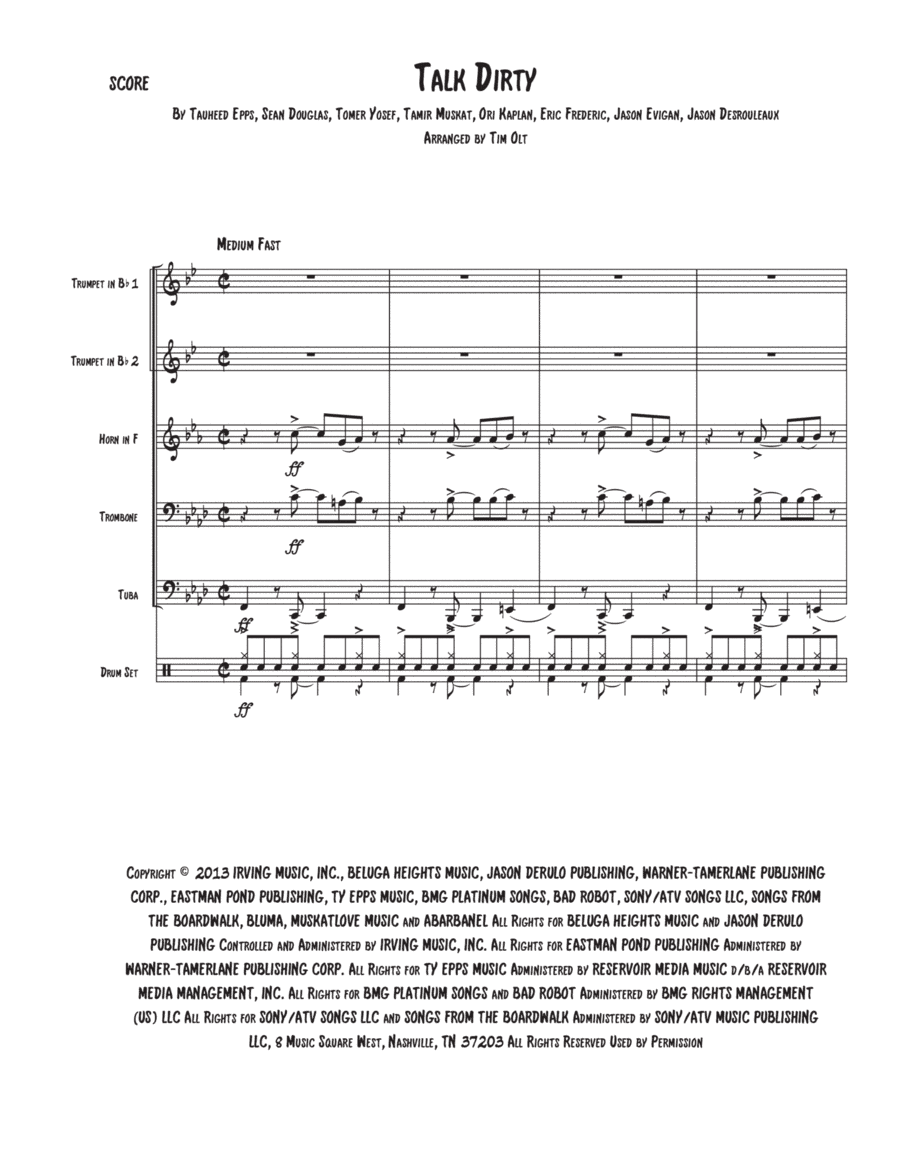 Talk Dirty (arr. Tim Olt)