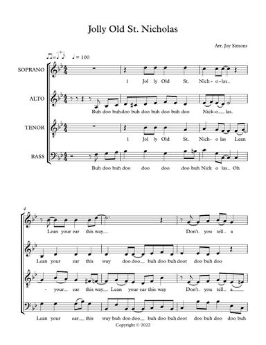 Jolly Old St. Nicholas (arr. Joy Simons)