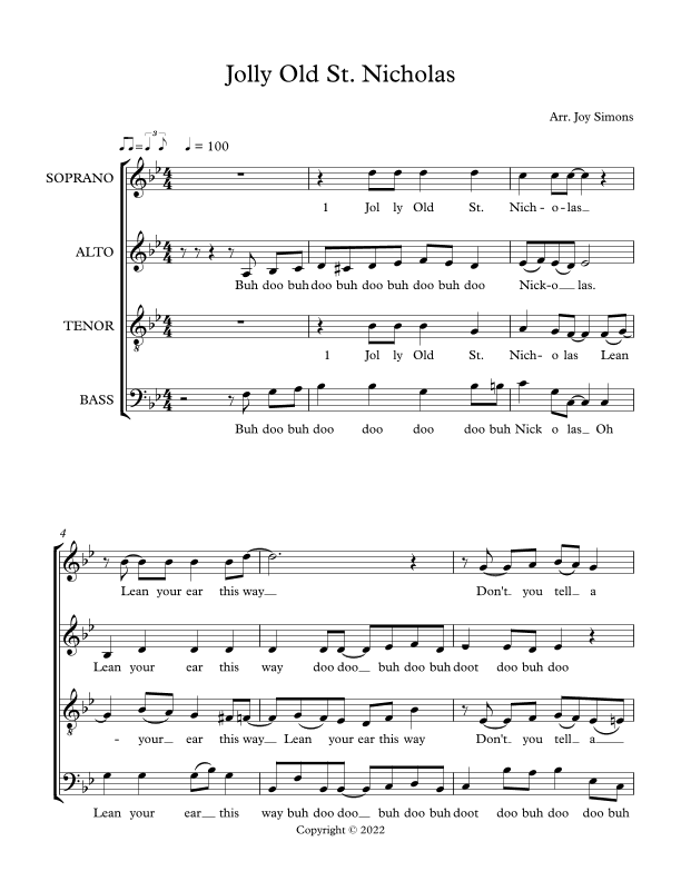 Jolly Old St. Nicholas (arr. Joy Simons)