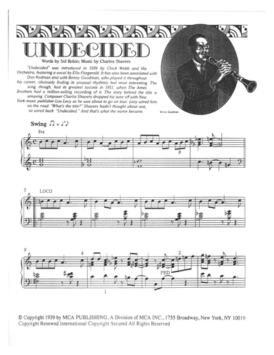 Undecided (arr. Robert Blond)