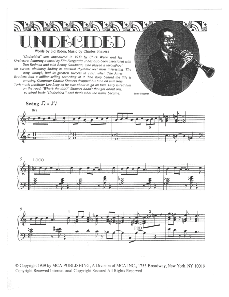 Undecided (arr. Robert Blond)
