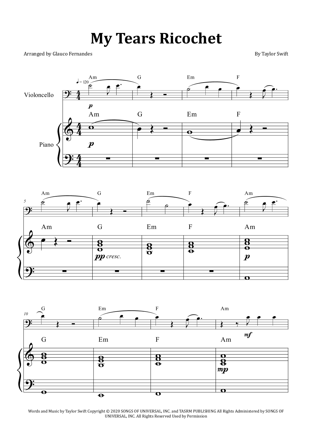 My Tears Ricochet (arr. Glauco Fernandes)