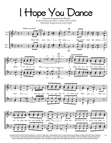 I Hope You Dance (arr. Larry Wright)