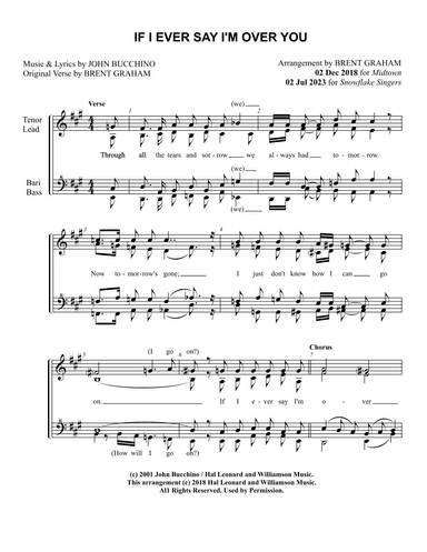 If I Ever Say I'm Over You (arr. Brent Graham)