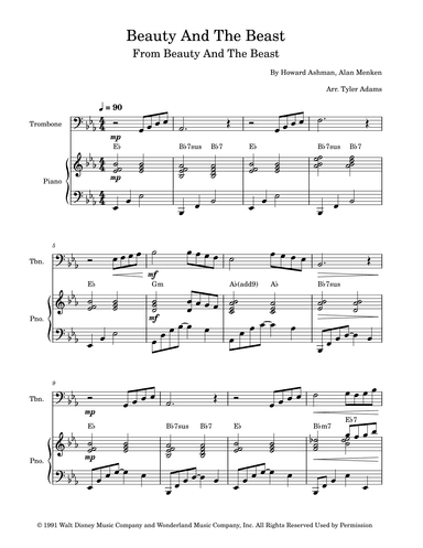 Beauty And The Beast (arr. Tyler Adams)