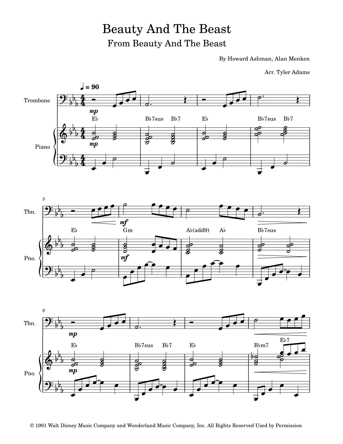 Beauty And The Beast (arr. Tyler Adams)
