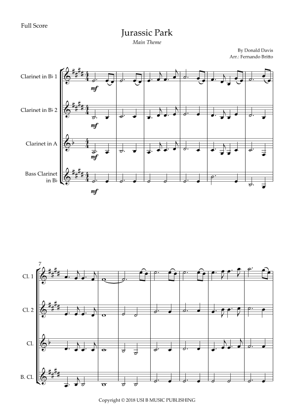 Jurassic Park Iii (arr. Fernando Britto)