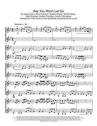 Say You Won't Let Go (arr. Julie Doubleday)