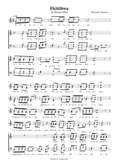 Ekitiibwa St Dionozio Mass (arr. Kyeyune Vianney)