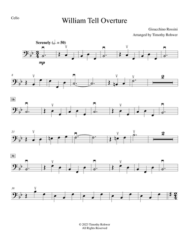 William Tell Overture - Cello Solo (arr. Timothy Rohwer)