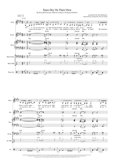 Tears Dry On Their Own (arr. Joeri de Graaf)