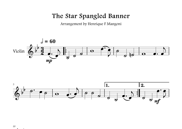 The Star-Spangled Banner (arr. Henrique F Mangoni)