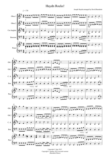 Haydn Rocks! for Double Reed Quartet (arr. David Burndrett)