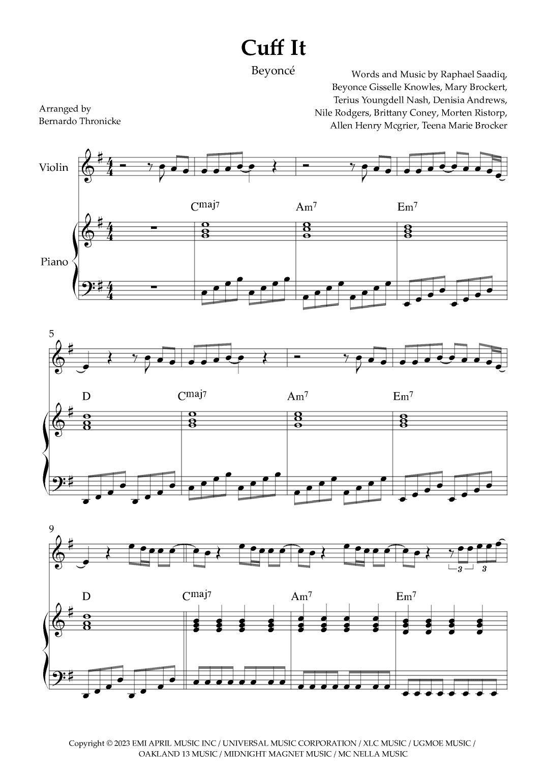 Cuff It (arr. Bernardo Thronicke)