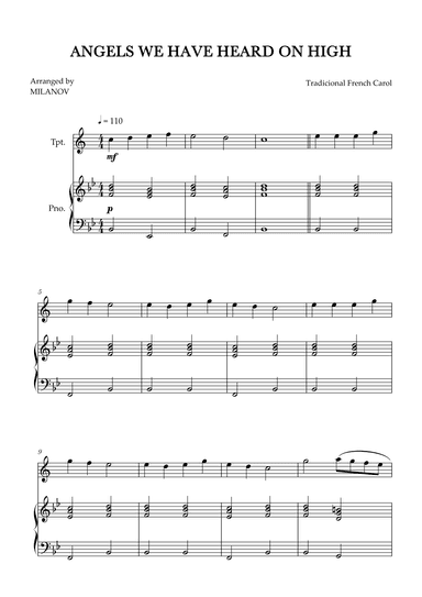 Angels We Have Heard on High | Christmas song | trumpet | easy beginner (arr. Milanov)