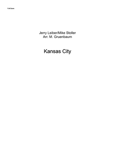 Kansas City (arr. Marvin Gruenbaum)