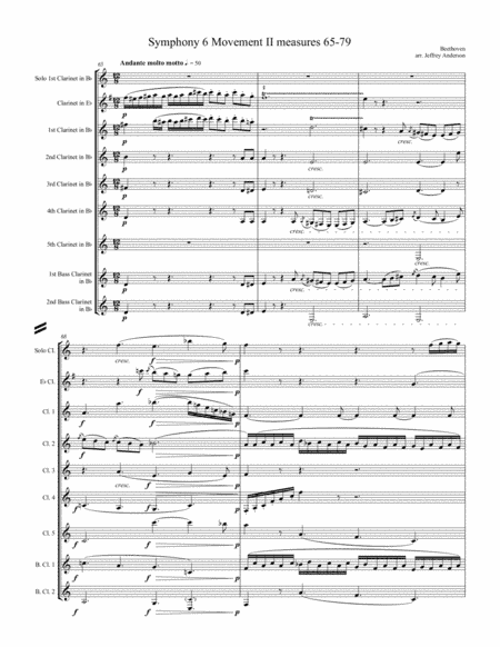 Beethoven Symphony 6 Movement II Clarinet Solo Arrangement (arr. Jeffrey Anderson)