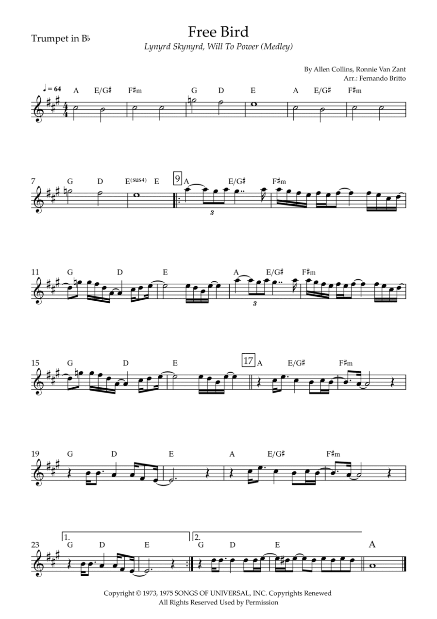 Free Bird (arr. Fernando Britto)