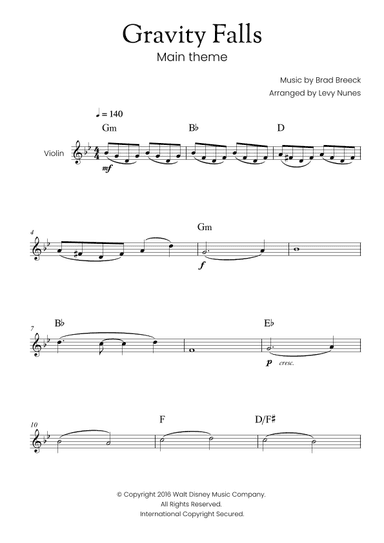 Gravity Falls (main Theme) (arr. Levy Nunes)