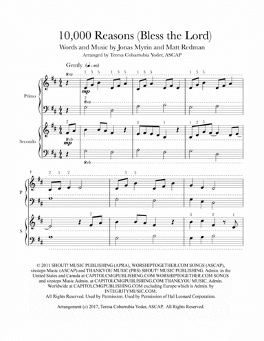 10,000 Reasons (Bless The Lord) (arr. Teresa Cobarrubia Yoder, ASCAP)