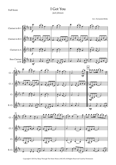 I Got You (arr. Fernando Britto)