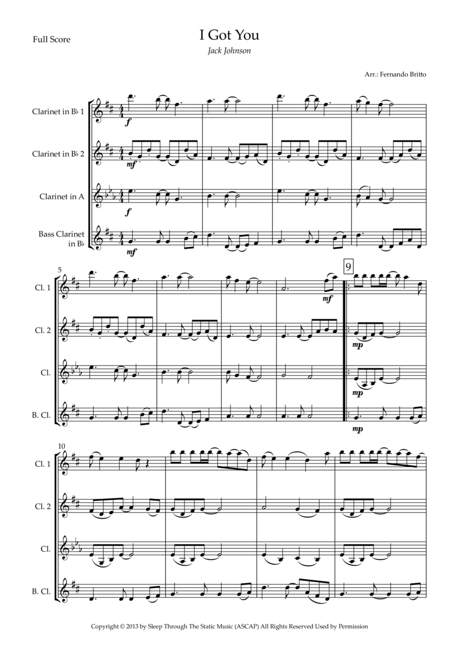I Got You (arr. Fernando Britto)