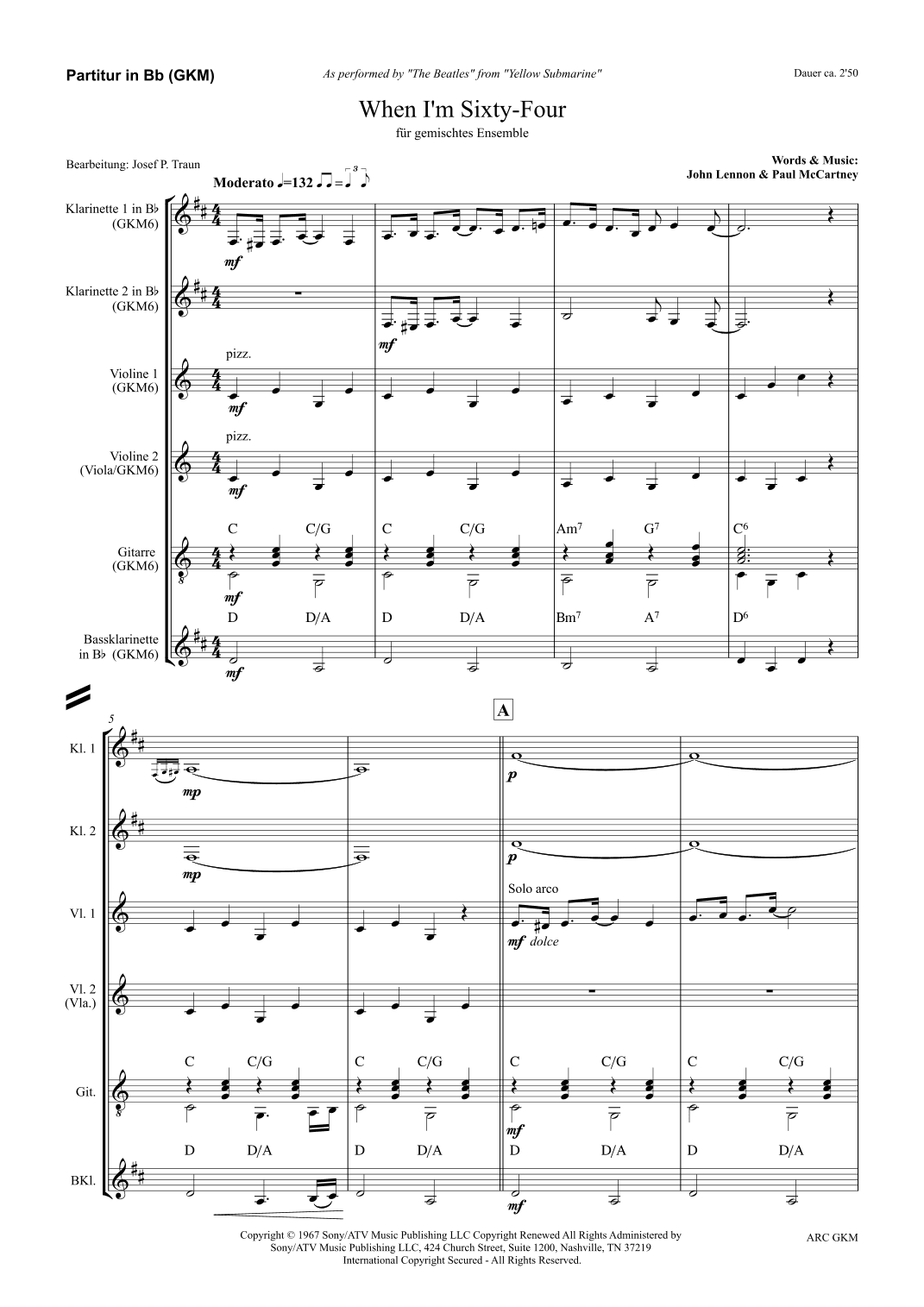When I'm Sixty-four (arr. Josef Peter Traun)