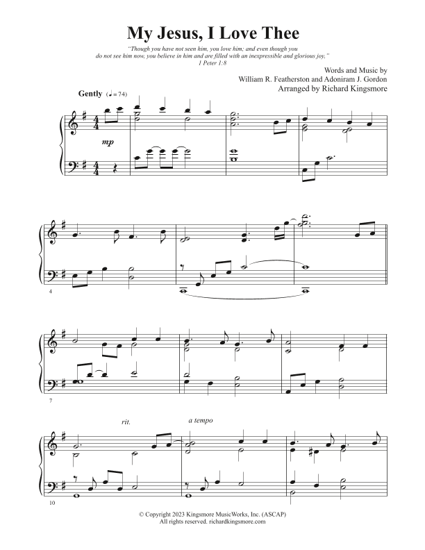 My Jesus I Love Thee (arr. Richard Kingsmore)