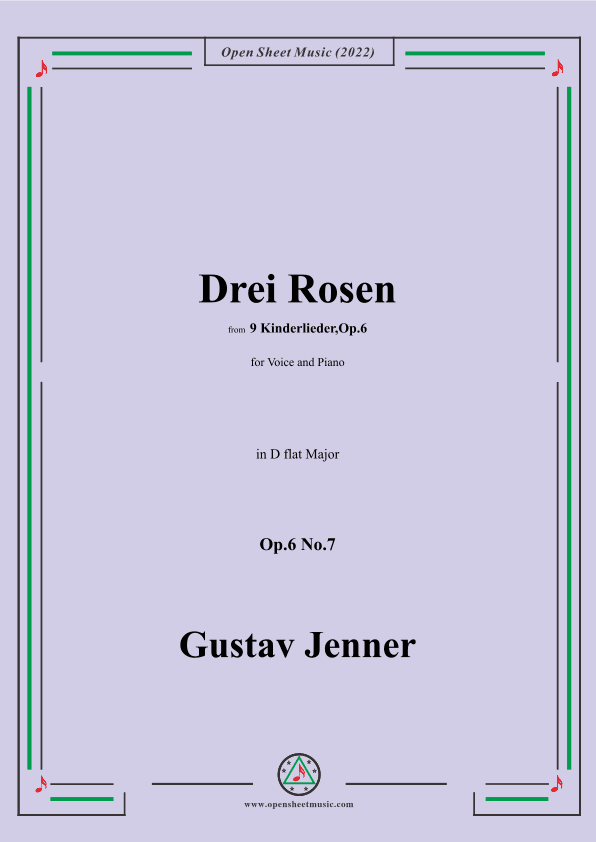 Jenner-Drei Rosen.,in D flat Major,Op.6 No.7 (arr. OSM Press)