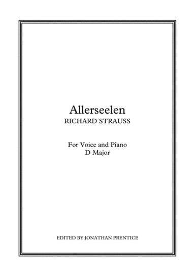 Allerseelen (D Major) (arr. Jonathan Prentice)