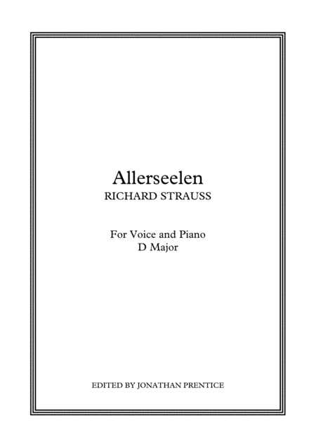 Allerseelen (D Major) (arr. Jonathan Prentice)