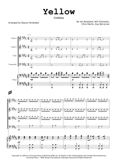 Yellow (arr. Glauco Fernandes)