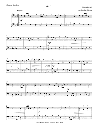 Purcell Air - for Two Double Basses (arr. Katrina Wreede)